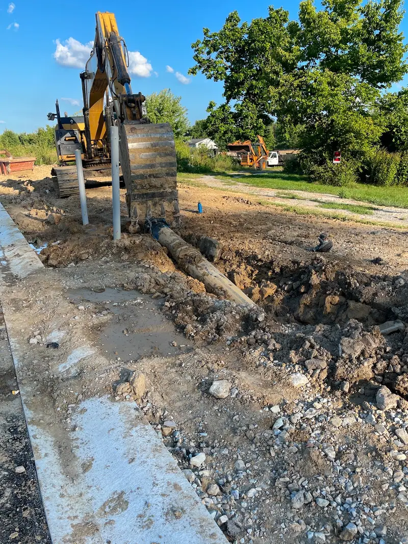 CIBC excavation equipment at an Indiana jobsite